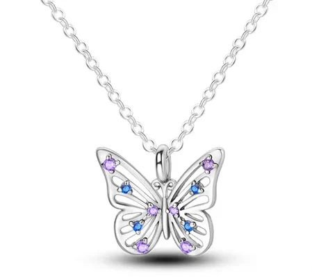 Colar em Prata com Pingente Borboleta