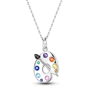 Colar em Prata com Pingente Paleta Cores