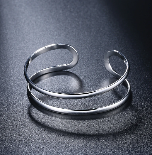 Bracelete de Prata Duplo Ajustável - Imagem 2