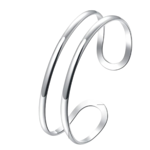 Bracelete em Prata Duplo Ajustável