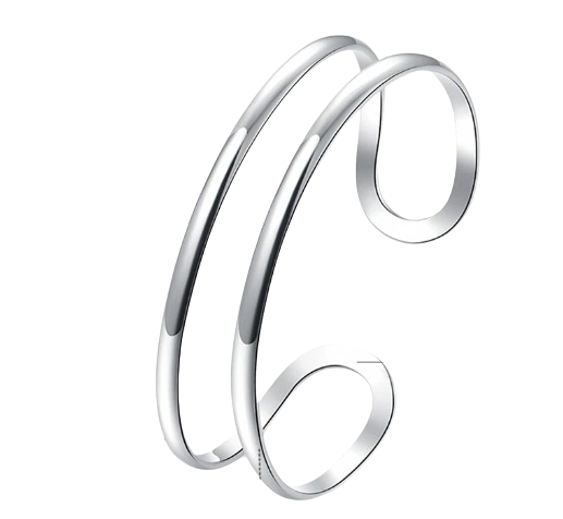 Bracelete em Prata Duplo Ajustável