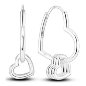 Brincos de Prata Argola Coração