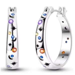 Brincos de Prata Argola Desenhada