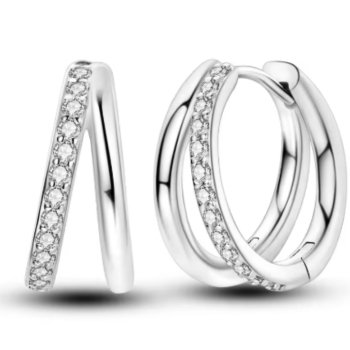 Brincos de Prata 925 Argola Dupla