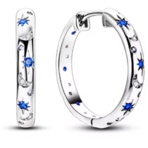 Brincos de Prata Argola Lua e Estrela