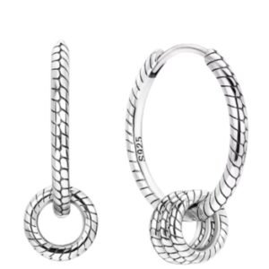 Brincos de Prata Argolas Pendentes