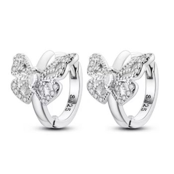 Brincos de Prata Argolas com Borboletas