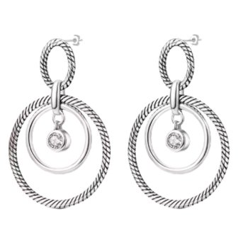 Brincos de Prata Argolas com brilhante