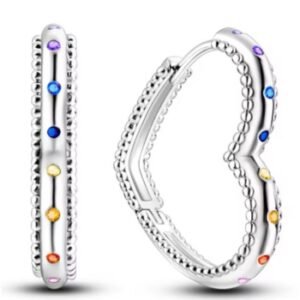 Brincos de Prata Coração com Zircônias