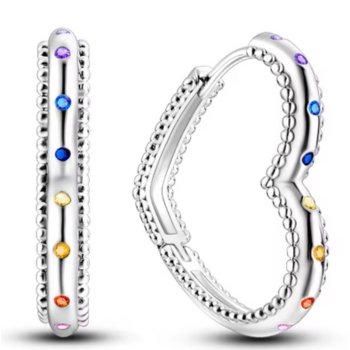 Brincos de Prata Coração com Zircônias