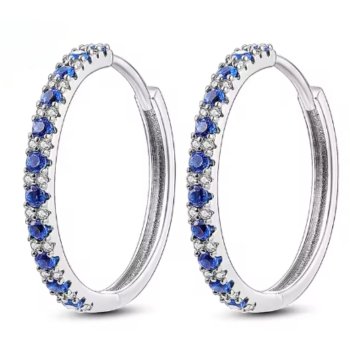 Brincos de Prata Cravejados com Zircônia