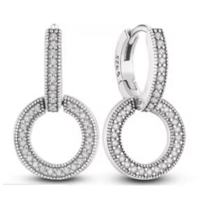 Brincos de Prata Duplos Argolas Trabalhadas