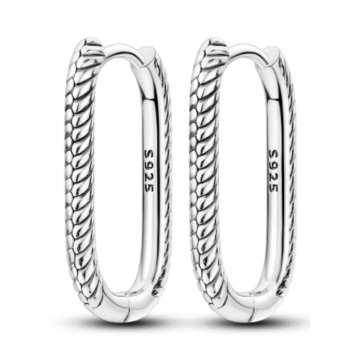 Brincos de Prata Retangulares Trabalhados