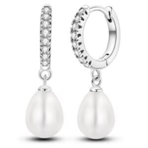 Brincos de Prata Trabalhados com Pérola