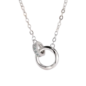 Colar em Prata com Pingente Anéis Enclausurados