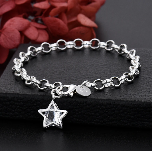 Pulseira de Prata Estrela de Cristal - Imagem 2