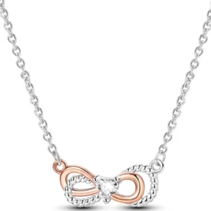 Colar em Prata com Pingente Infinito Entrelaçado