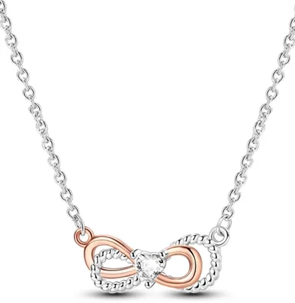 Colar em Prata com Pingente Infinito Entrelaçado