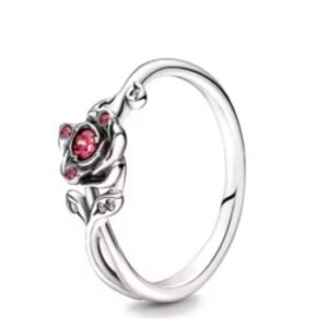 Anel de Prata Flor com Brilhante