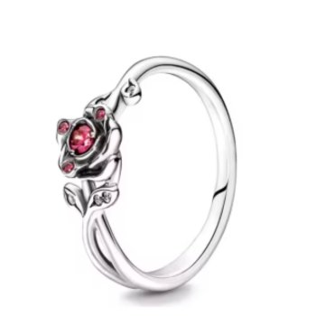 Anel de Prata Flor com Brilhante