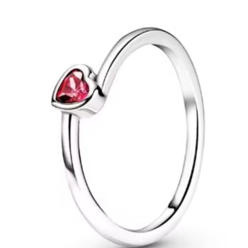 Anel de Prata Liso com Coração