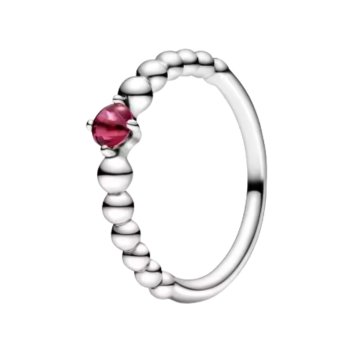 Anel de Prata com Brilhante Vermelho