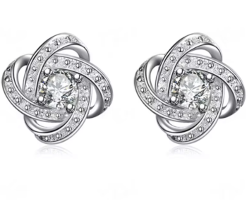 Brincos de Prata Curtos com Brilhantes