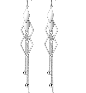 Brincos em Prata longos Geométricos