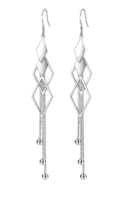 Brincos em Prata longos Geométricos