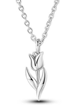 Colar em Prata Com Pendente Tulipa