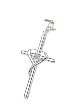 Colar em Prata Crussifixo Liso