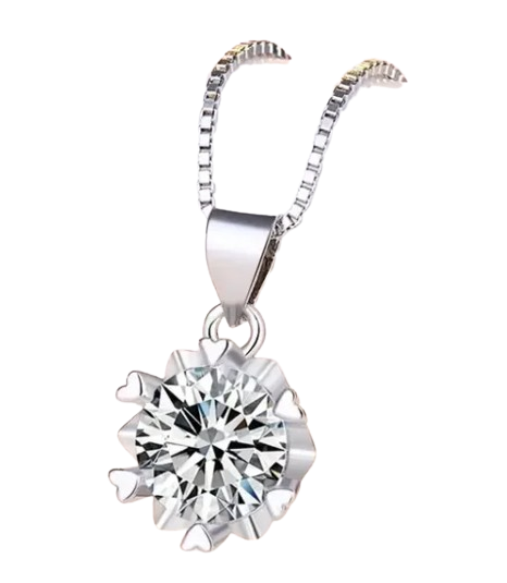 Colar em Prata com Pingente Brilhante