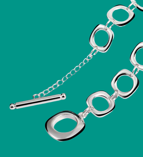 Colar de Prata Quadrado - Imagem 3