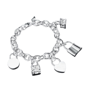 Pulseira em Prata Fechaduras