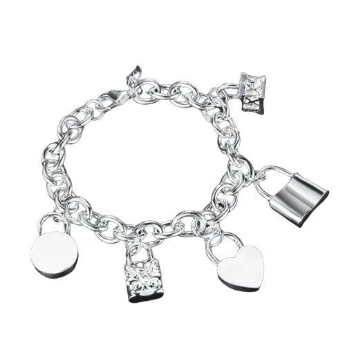 Pulseira em Prata Fechaduras