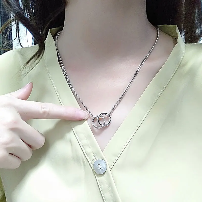 Colar de Prata com Pingente Duplo - Imagem 5