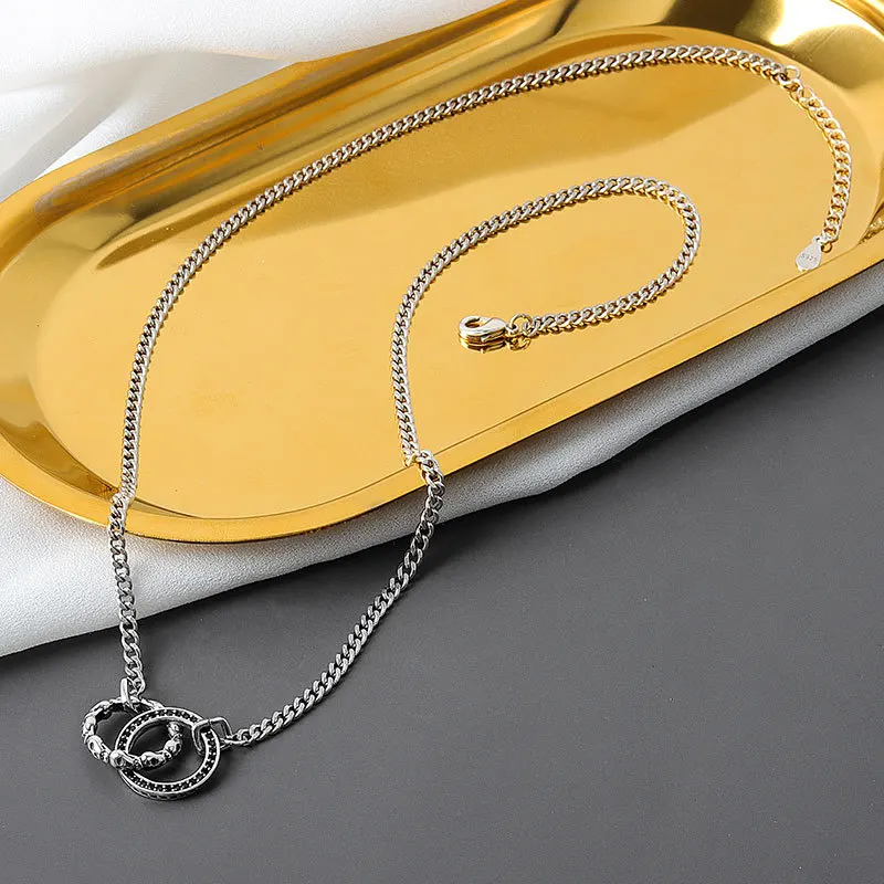 Colar de Prata com Pingente Duplo - Imagem 4