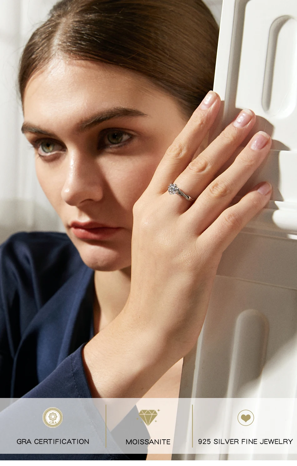 Anel de Casamento de Prata com Brilhante - Imagem 2