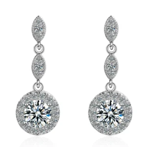 Brincos em Prata Gancho com Diamantes