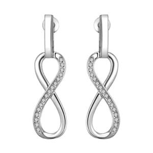 Brincos de Prata Infinito Cravejado
