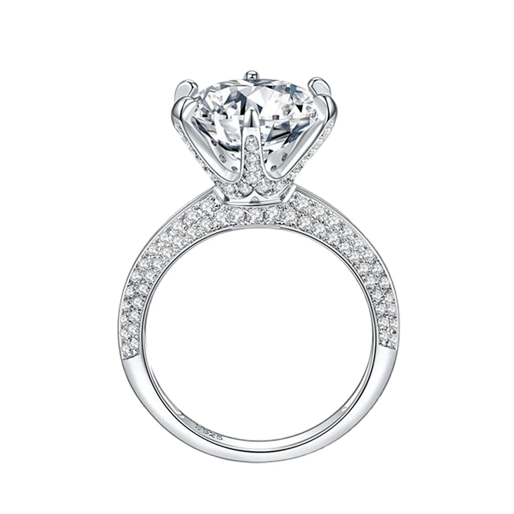 Anel de casamento de Prata com Brilhante 5 Quilates - Imagem 4