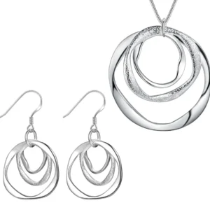 Conjunto de Joias em Prata Argolas Triplas