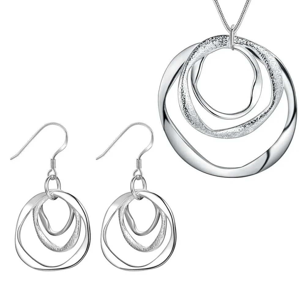 Conjunto de Joias em Prata Argolas Triplas