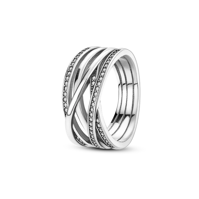 Anel em Prata Largo Entrelaçado