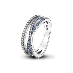 Anel em Prata entrelaçado com Brilhante