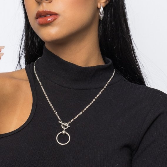 Colar de Prata 925 com Pingente Aro