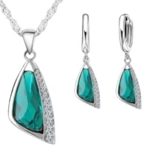 Conjunto de Joias de Prata Geométrico