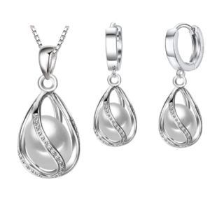 Conjunto de Joias de Prata com Perolas