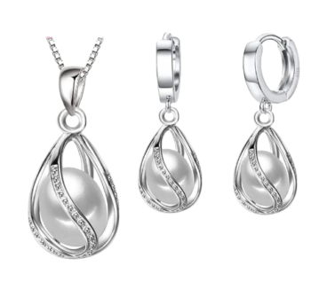 Conjunto de Joias de Prata com Perolas