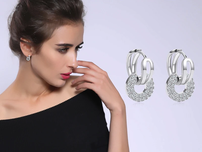 Brincos de Prata Stily Cravejados - Imagem 2